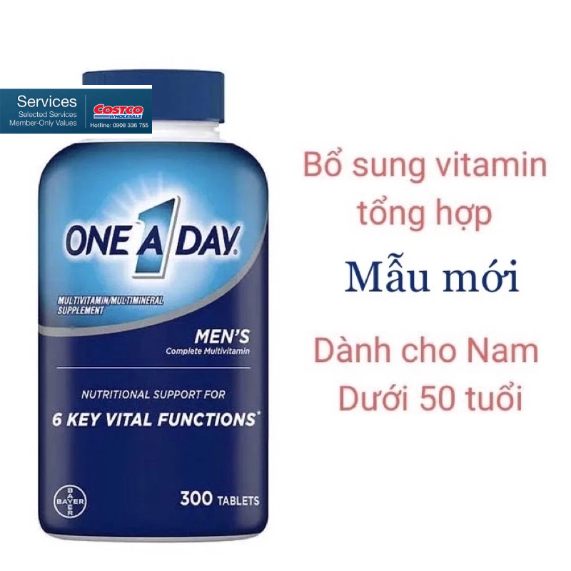 ONE A DAY FOR MEN CHO NAM DƯỚI 50 TUỔI CHAI 300 VIÊN