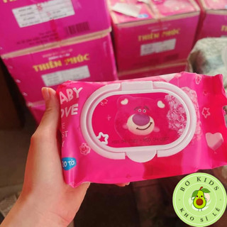 LẺ 1 Gói 100 tờ Khăn Giấy Ướt Baby Trẻ em Giấy ướt Gấu Dâu Thiên Phúc