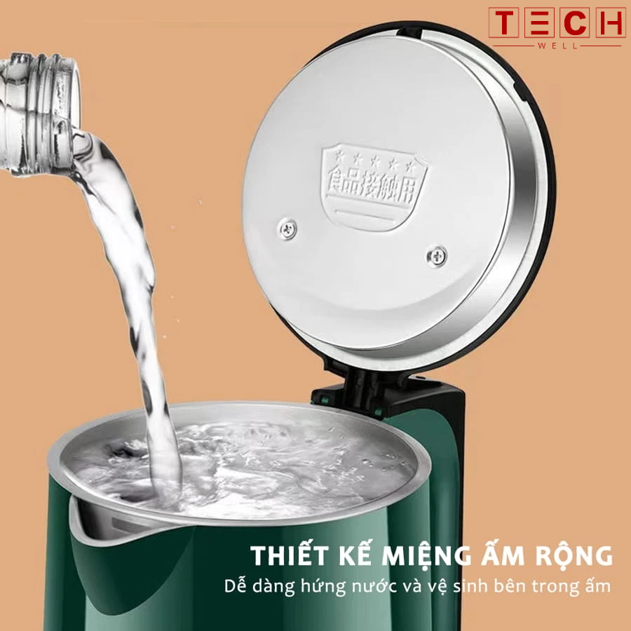 Ấm Siêu Tốc Đun Nước Dung Tích 2.5l Công Suất 1500w Bình Siêu Tốc 2 Lớp Cách Nhiệt Tự Ngắt Khi Sôi GODWELL