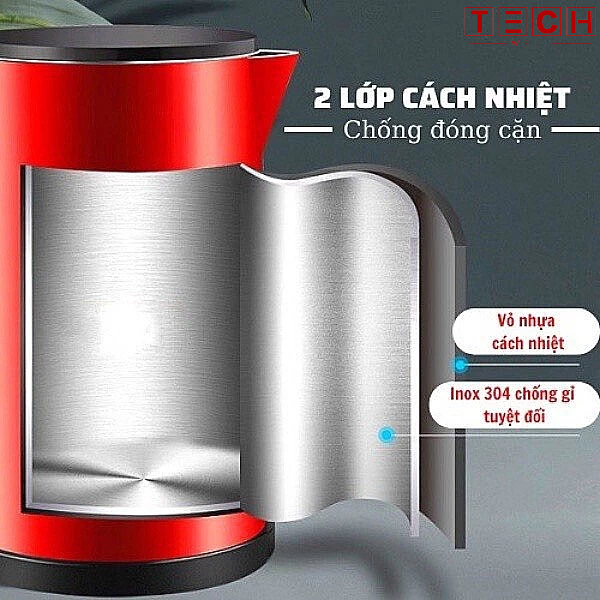 Ấm Siêu Tốc Đun Nước Dung Tích 2.5l Công Suất 1500w Bình Siêu Tốc 2 Lớp Cách Nhiệt Tự Ngắt Khi Sôi GODWELL