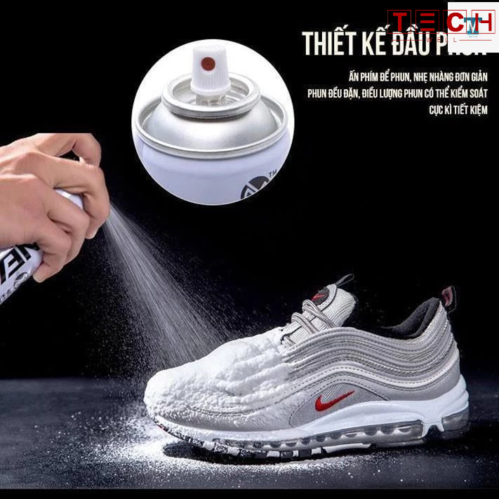 Chai Xịt Bọt Tuyết Giặt Khô Giày Bình Tẩy Trắng Vệ Sinh Giày Dép Sneaker 300ml Chuyên Dụng GODWELL_XG03