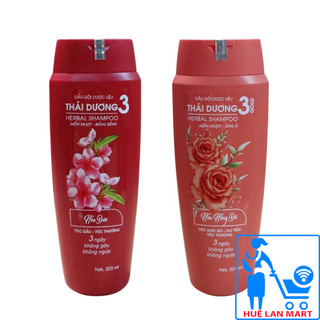 Dầu Gội Dược Liệu Thái Dương 3 Hương Hoa Đào / Gold - Hoa Hồng Đỏ Chai 200ml (Mềm mượt hơn, 3 ngày không gàu không ngứa)