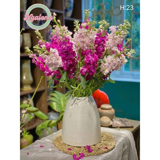 Bình hoa, lọ gốm cắm hoa trắng khía vân ganh nổi Bát Tràng