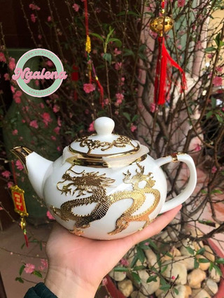 Bộ ấm chén bọc đồng cao cấp