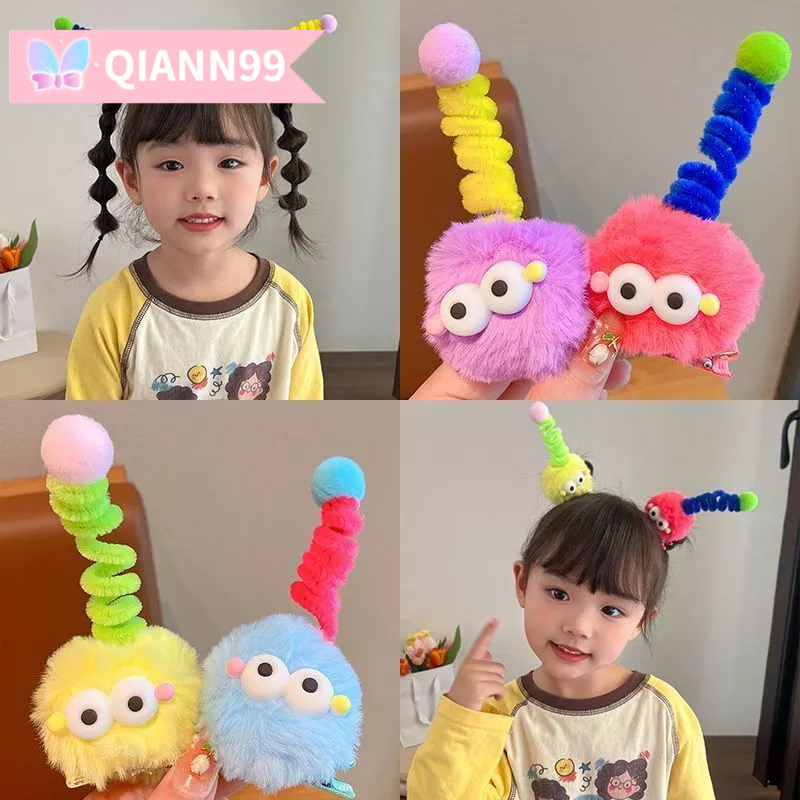 💓Qiann💓 Kẹp Tóc Lông Nhung Nhiều Màu Sắc Phong Cách Hoạt Hình Dễ Thương Xinh Xắn