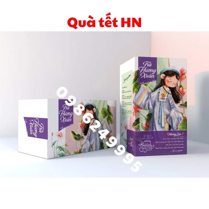Combo 10 Vỏ hộp đựng bánh trà nho spring hương xuân nhiều mẫu