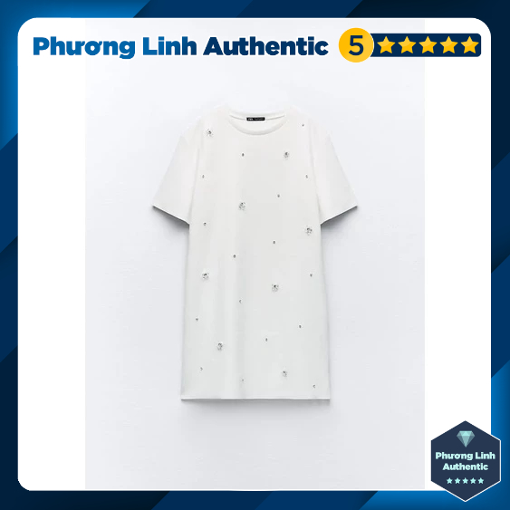 Váy da lộn dáng suông ngắn đính đá Zara Auth New Tag có sẵn 5070/156 5070156 5070/646 5070646