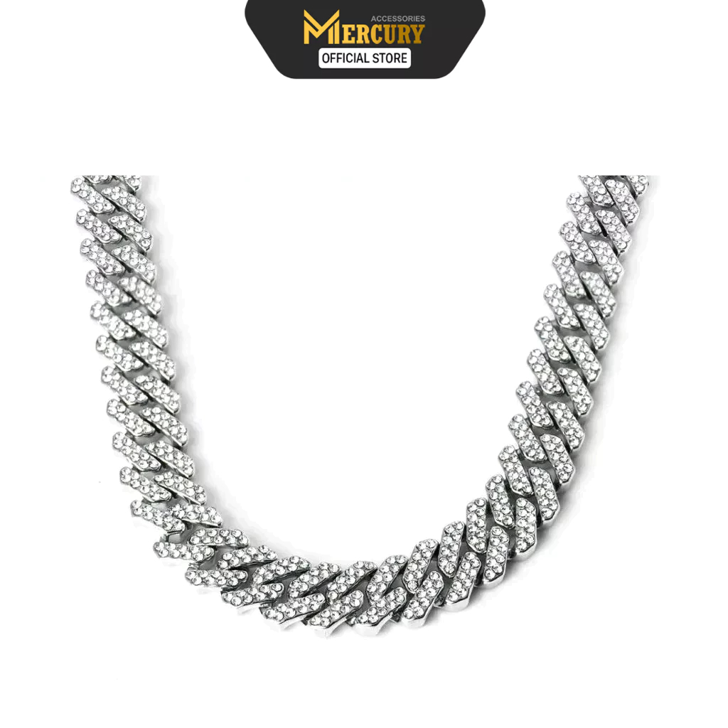 Dây chuyền Cuban thời trang nam Mercury CZ Bling