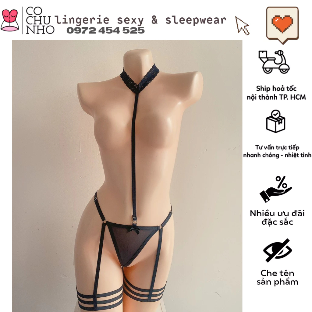 SET136 - Set đồ lót kèm vòng chân và cổ -cochunhoquan11