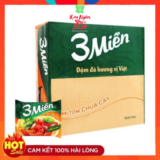 [HCM] Thùng 30 gói mì Ba Miền chua cay ( tặng 1 gói bò hầm rau thơm )