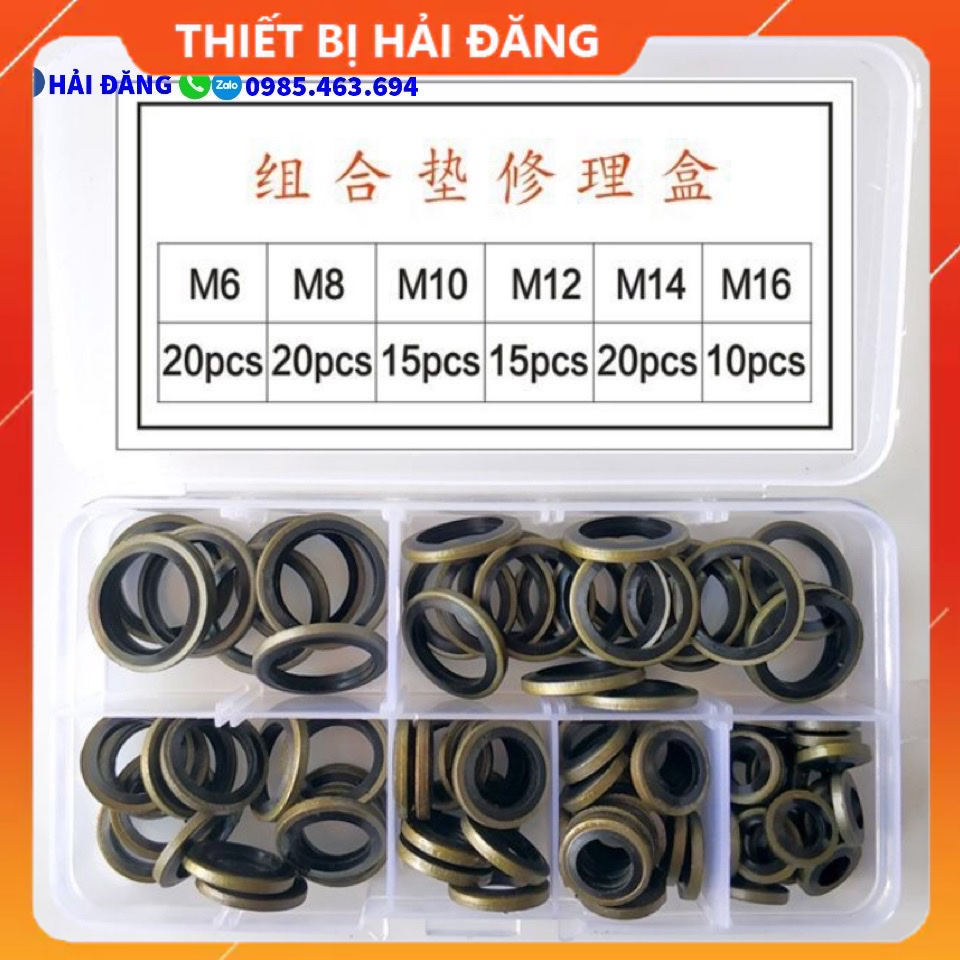 Hộp long đen thép lõi cao su 162 chi tiết cao cấp