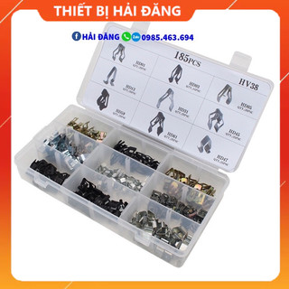 Hộp Kẹp sắt, nẹp sắt để gắn lắp phụ kiện cho xe hơi ô tô 185 chi tiết