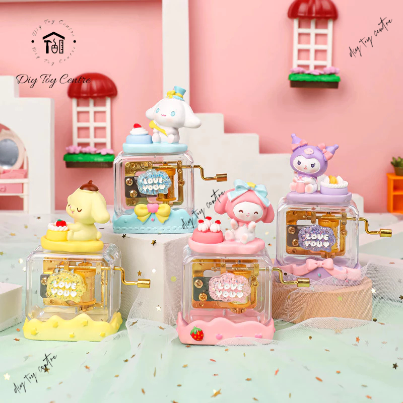 Quà tặng, sưu tầm, phụ kiện trang trí Hộp nhạc tay quay để bàn sáng tạo Big Ear Sanrio cho các bé gái, bạn nữ dễ thương