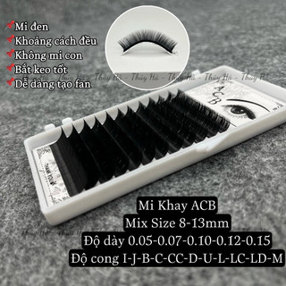 Mi khay độ cong I-J-B-C-CC-D-U--LI-L-LC-LD-M mix (8-13mm) - dụng cụ nối mi _THÚY HÀ