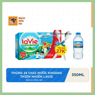 [Hỏa tốc] (Có tặng kèm) Thùng 24 chai nước suối Lavie 350ml - Nước khoáng thiên nhiên Lavie 350ml