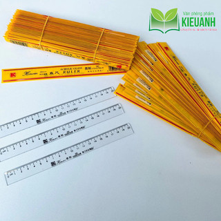 Thước kẻ nhựa trong 20 cm khắc sâu vặch số sắc nét