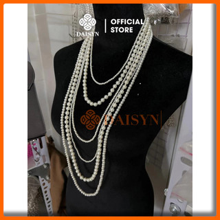 N442 choker ,dây chuyền mang áo dài , vòng cổ mang áo dài, dây chuyền hạt Ngọc hạt trai 6 sợi xinh xắn cho nữ