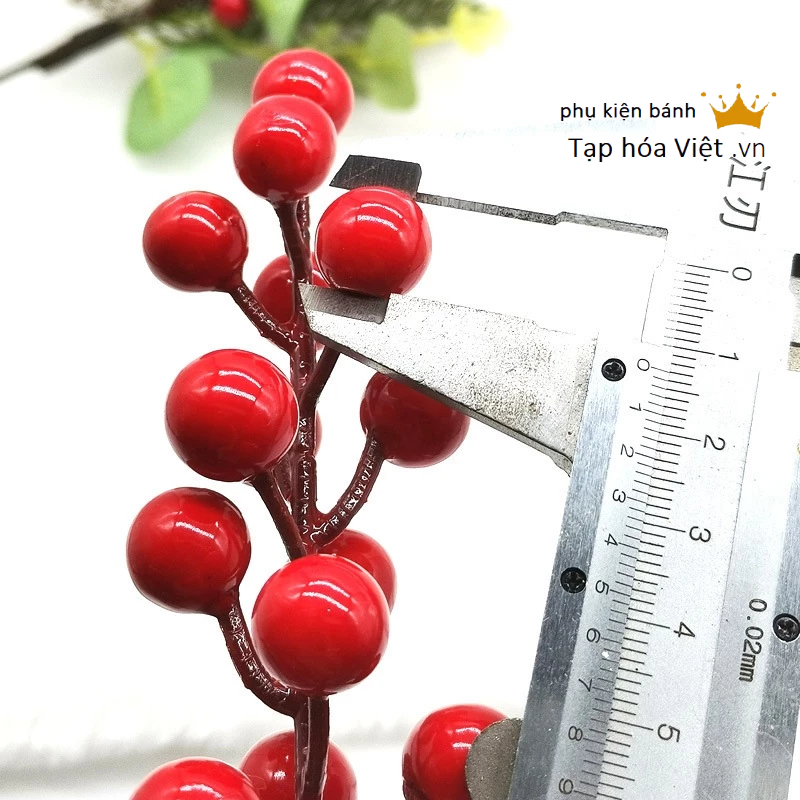 Nhánh đào đông trang trí tết cành cherry 12 quả trang trí oản tài lộc, giỏ quà bó hoa