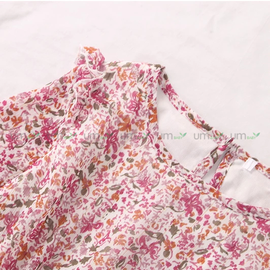 Váy voan dài tay cho bé gái 4-12 tuổi GEM0 họa tiết hoa lấp lánh đầm xuất dư bé gái váy đầm thu đông cho trẻ em