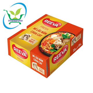 MÌ LẨU NẤM CHUA CAY REEVA - ĂN CHAY ĐƯỢC - 85G/GÓI - THÙNG 30 GÓI