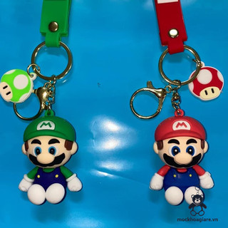 Móc khóa treo balo, móc chìa khóa silicon Mario