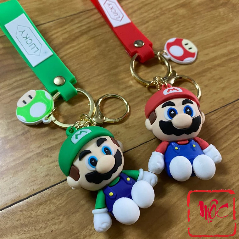Móc khóa Silicon Mario, móc treo balo, túi, trang trí hoặc quà tặng