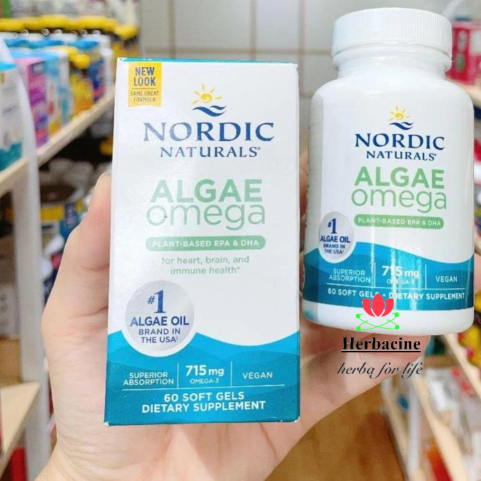 Viên uống Omega 3 có nguồn gốc từ thực vật Nordic Naturals Algae 715 mg Omega-3 của Mỹ