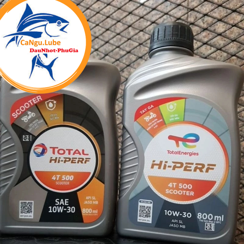 Nhớt dùng cho xe tay ga TOTAL Cho xe Honda.. chai 0,8 Lit 10W30, nhớt xe ga total 10W30 chai 800ml
