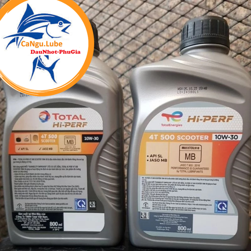 Nhớt dùng cho xe tay ga TOTAL Cho xe Honda.. chai 0,8 Lit 10W30, nhớt xe ga total 10W30 chai 800ml