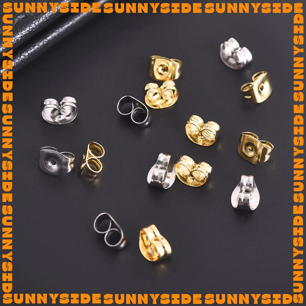 10 Đôi Nút Chặn Bông Tai Inox Thép Không Gỉ Mạ Vàng 18K Cao Cấp Làm Trang Sức Handmade DIY
