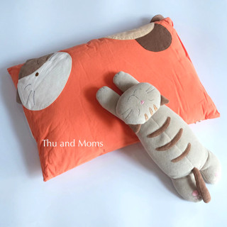 (Nhiều màu) Size S 35x50cm Gối và vỏ gối cho bé Hikosen Cara Nhật Bản vải cotton tự nhiên mềm mát V-Z20-005