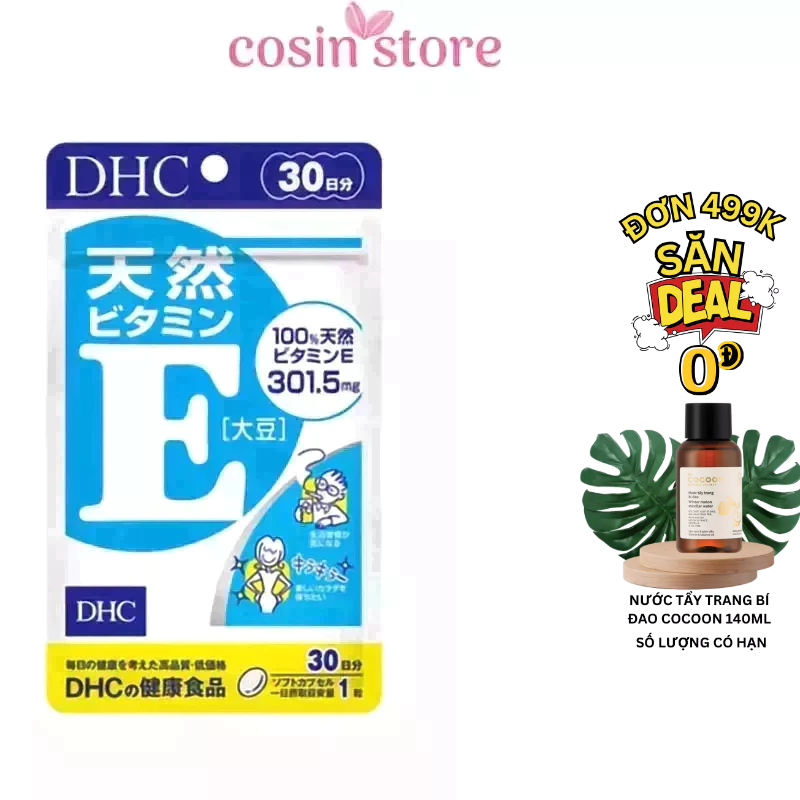 Viên uống Bổ Sung Vitamin E DHC Nhật Bản 30 Viên 30 Ngày Dùng