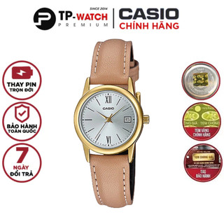 Đồng hồ nữ dây da casio standard ltp-v002gl-7b3udf chính hãng - ltp-v002gl-7b3