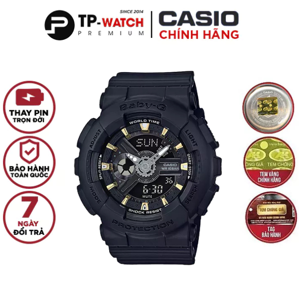 Đồng Hồ Nữ Dây Nhựa Casio Baby-G BA-110GA-1ADR Chính Hãng BA-110GA-1A
