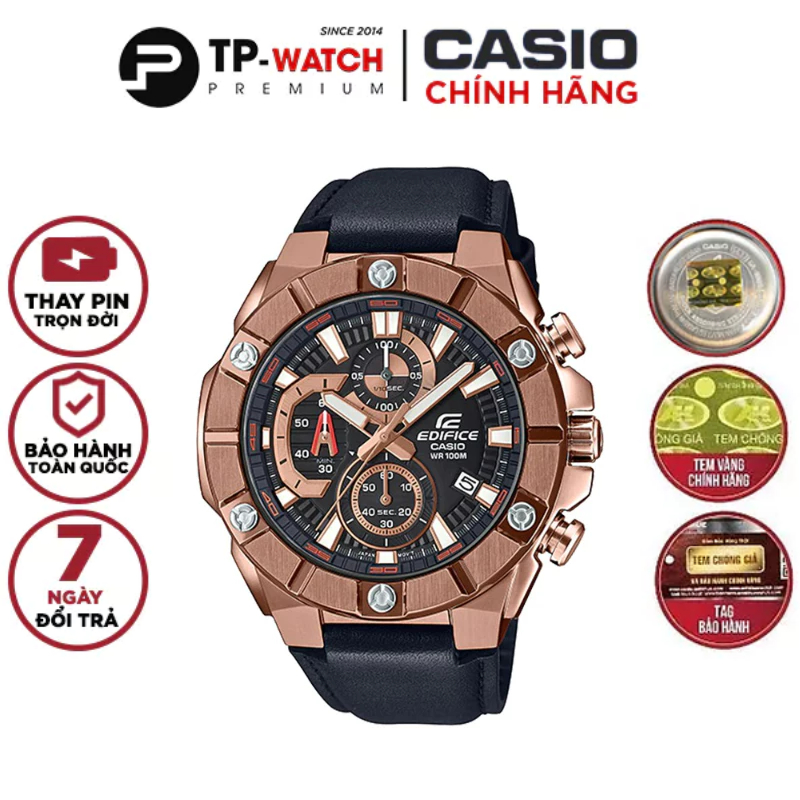 Đồng hồ nam Casio Edifice EFR-569BL-1A Chính Hãng Dây da EFR-569BL-1AVUDF