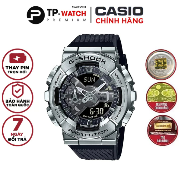 Đồng Hồ Nam Casio G-Shock GM-110-1ADR Chính Hãng | G-Shock GM-110-1A Silver Metal