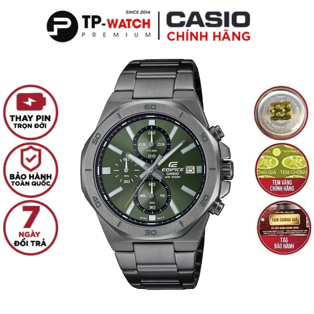 Đồng Hồ Nam Dây Thép Casio Edifice EFV-640DC-3A Chính Hãng | EFV-640DC-3AVUDF