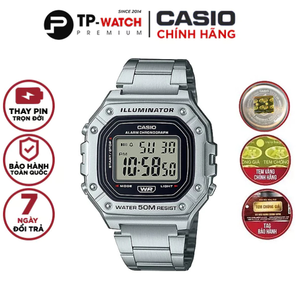 Đồng Hồ Nam Dây Thép Casio Standard W-218HD-1AVDF Chính Hãng W-218HD-1A