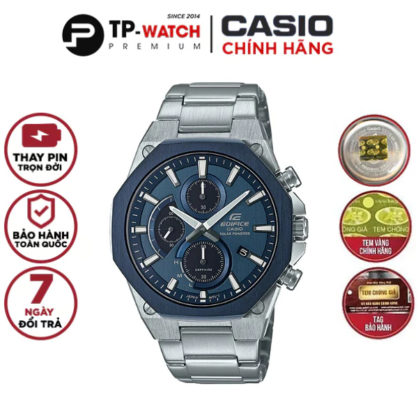 Đồng Hồ Nam Dây Thép Casio Edifice EFS-S570DB-2AUDF Chính Hãng - EFS-S570DB-2A Kính Sapphire - Pin Năng Lượng Mặt Trời