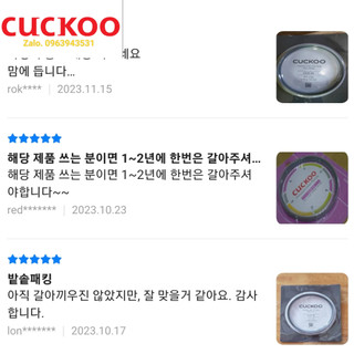 gioăng nồi cơm điện cuckoo mã  crp g1015
