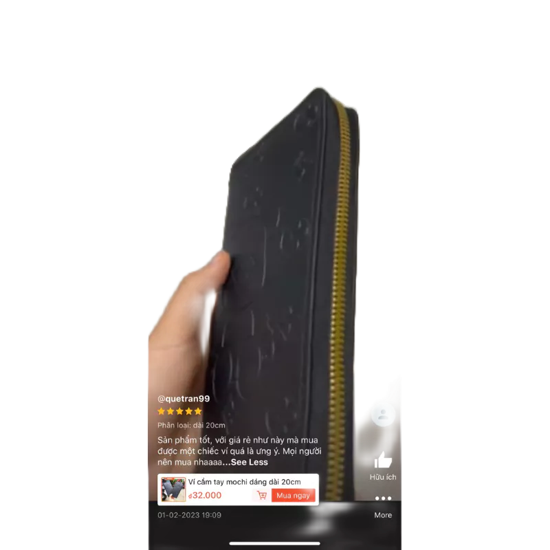 Ví cầm tay mochi dáng dài 20cm