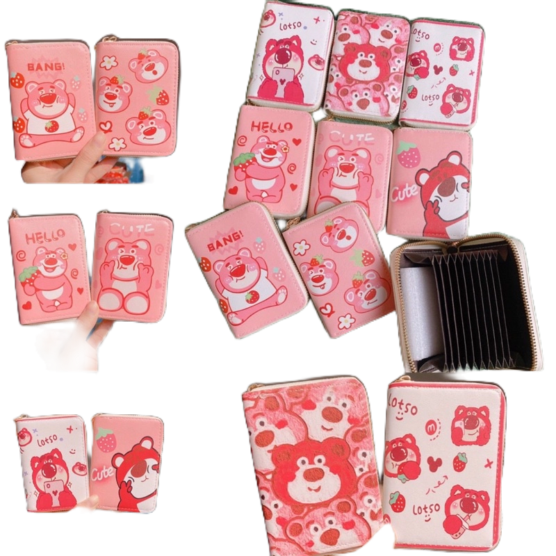 Sỉ 10 Ví Mini Nữ Nhiều Ngăn Họa Tiết Gấu Bông Trắng Siêu Hot LOSLO KÉO KHOA