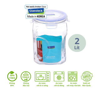 Hũ thủy tinh Glasslock 2000ml IP592 Hàn Quốc - Larva Store