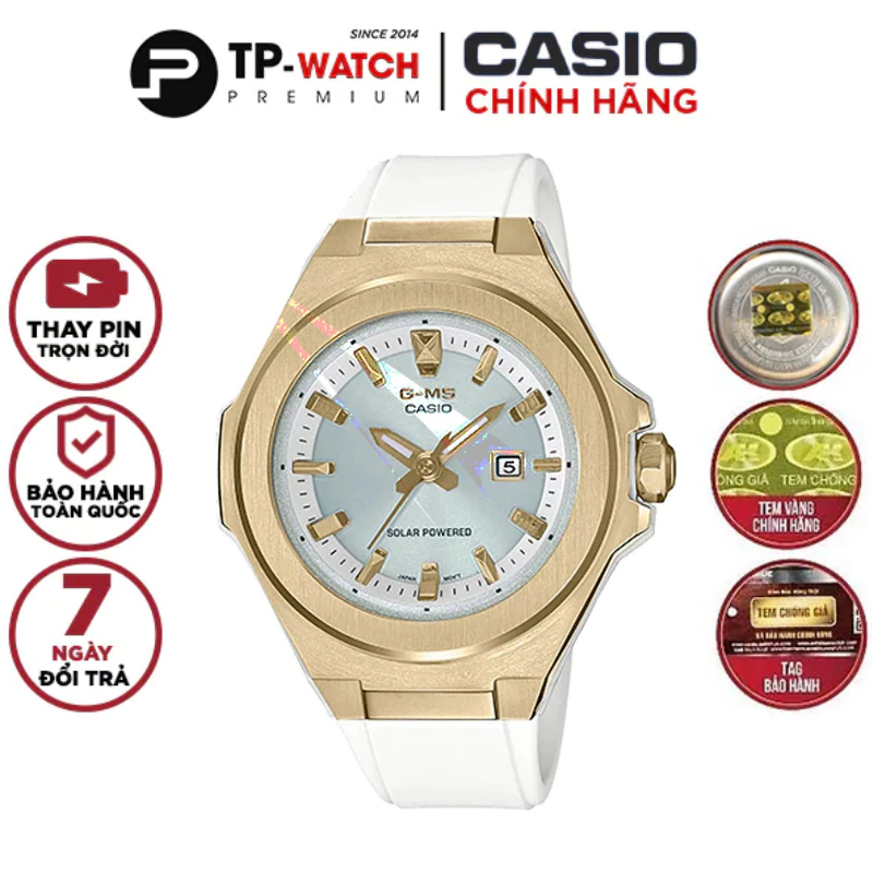 Đồng Hồ Nữ Dây Nhựa Casio Baby-G MSG-S500G-7A Chính Hãng - MSG-S500G-7ADR Pin Năng Lượng Mặt Trời
