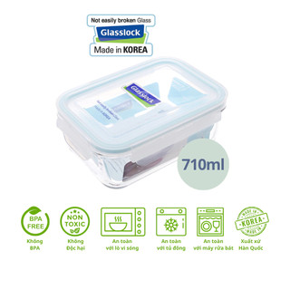 Hộp thủy tinh chữ nhật Glasslock MCRB071 Hàn Quốc 715ml - Larva Store