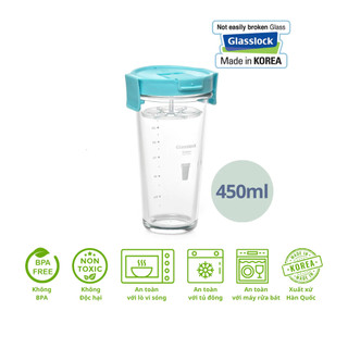 Ly thủy tinh có nắp Glasslock 450ml có chia vạch PC318S - Larva Store