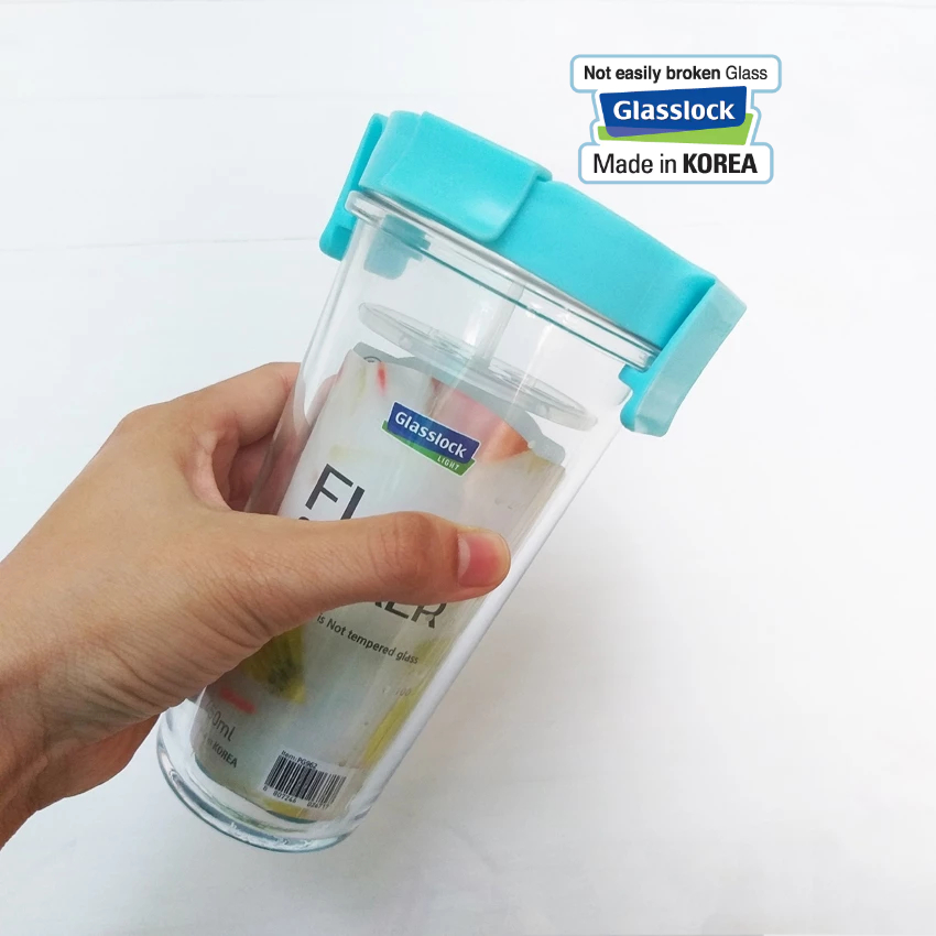 Ly thủy tinh có nắp Glasslock 450ml có chia vạch PC318S - Larva Store