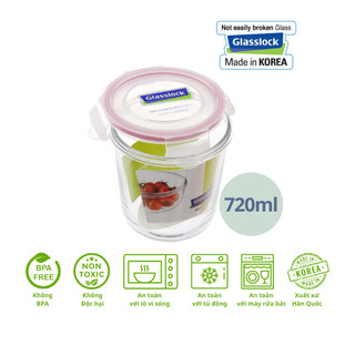 Hộp thủy tinh tròn 720ml Glasslock MCCD072 Hàn Quốc - Larva Store