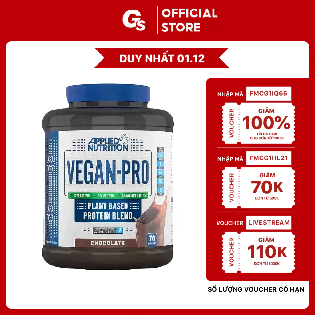 Sữa Protein thực vật Vegan-Pro Plant Base Protein Blend, 2.1 KG (70 Servings)