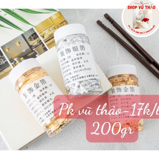 Lá vàng , lá bạc lọ 2gr trang trí bánh , trang trí trà sữa